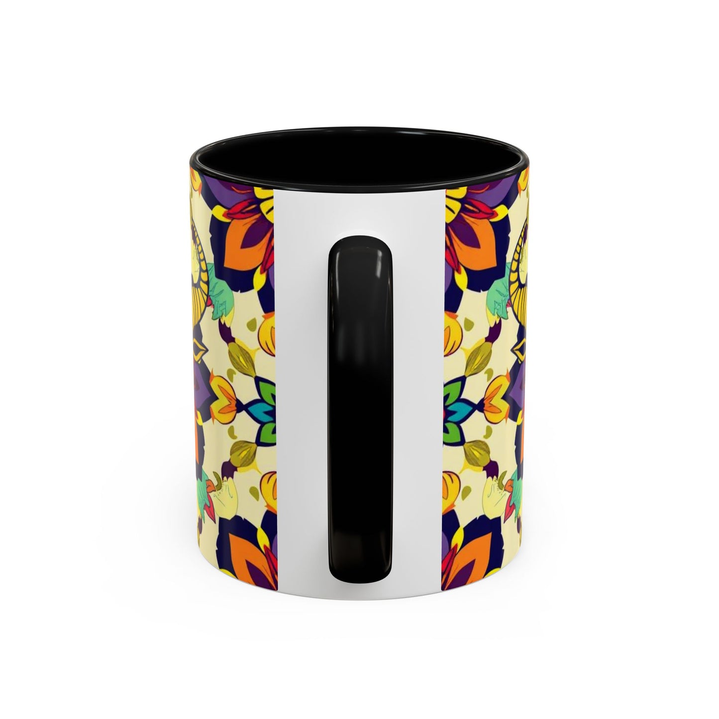 Accent Coffee Mug, Taurus, Zodiac v3. Flower Pattern, (11, 15oz)