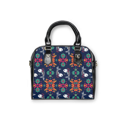 Shoulder Handbag, Pisces, Zodiac v2, Flower Pattern