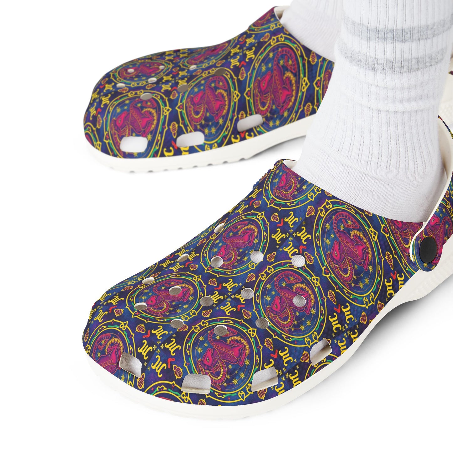 EVA Foam Rubber Shoes, (AOP), Capricorn, Zodiac, Pattern