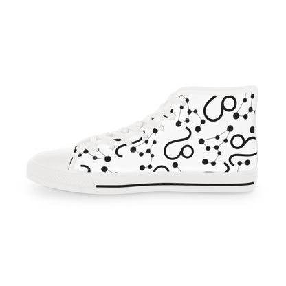 Men's High Top Sneakers, Breathable polyester canvas, Leo Zodiac Design