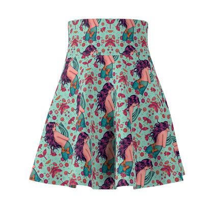 Women's Skater Skirt, (AOP), Pisces, Zodiac v2, Sexy Pattern
