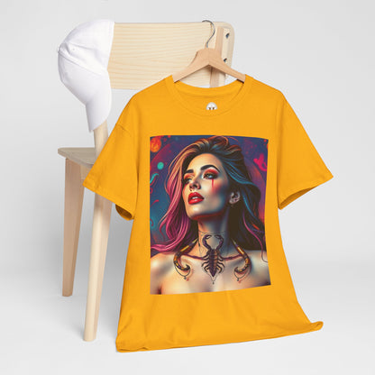 Unisex Heavy Cotton T-Shirt, Scorpio, Zodiac v1, Sexy Art