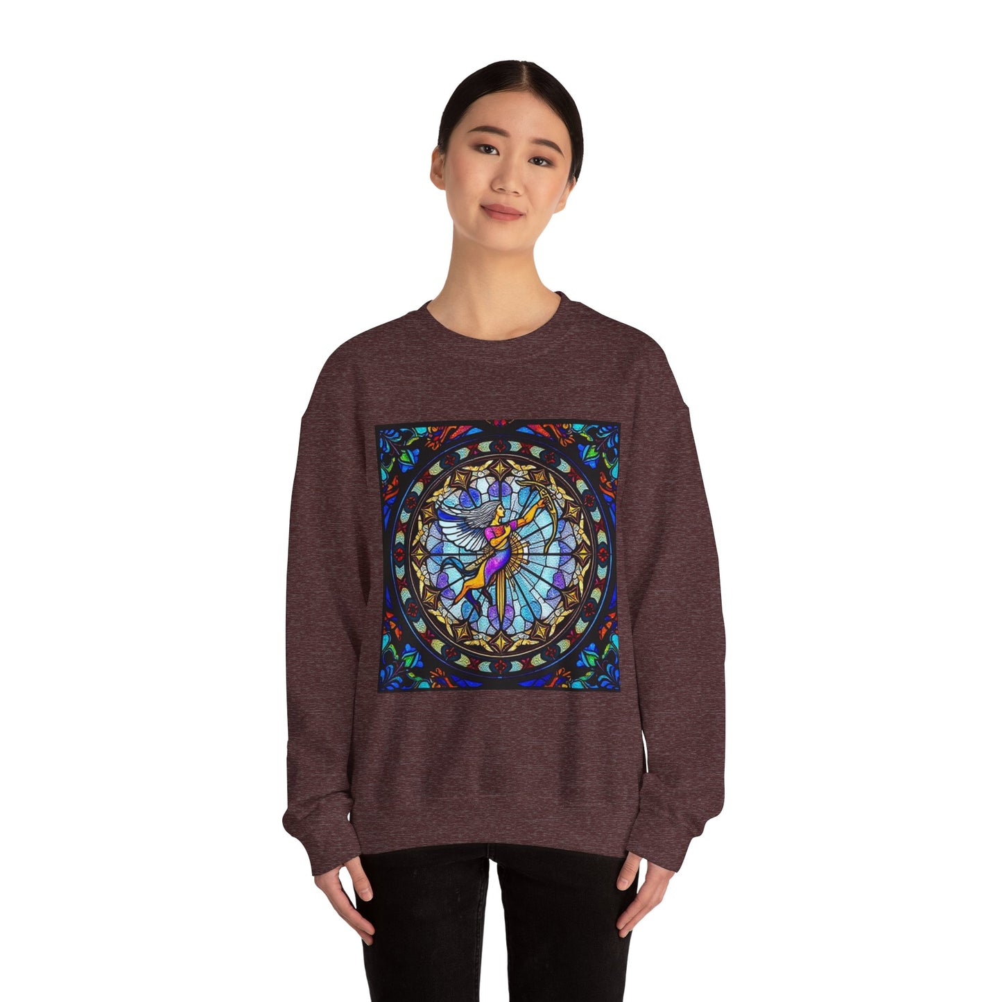 Unisex Heavy Blend™ Crewneck Sweatshirt, Glass, Sagittarius Zodiac Design