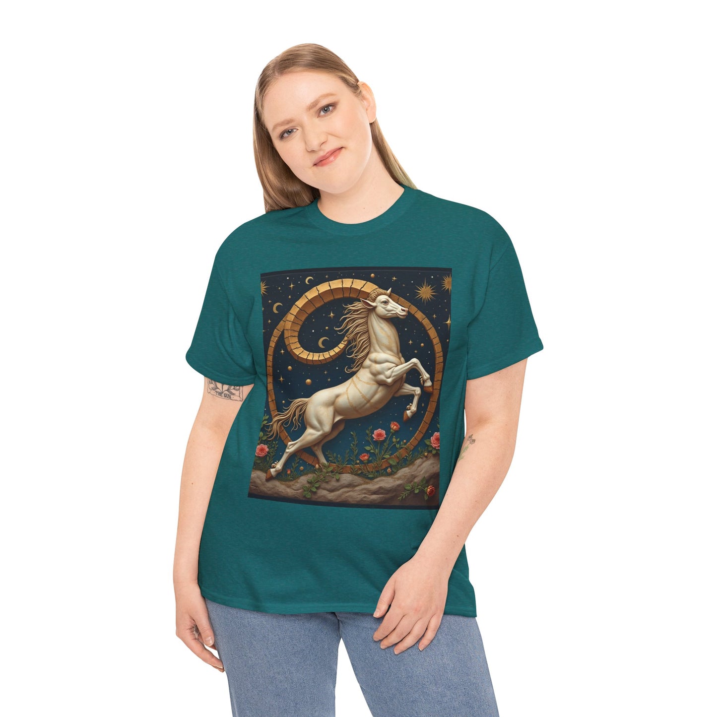 Unisex Heavy Cotton T-Shirt, Aries Animal. Zodiac Design