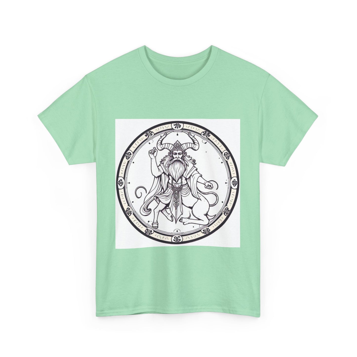 Unisex Heavy Cotton T-Shirt, Bull Centaur v1, Taurus Zodiac Design