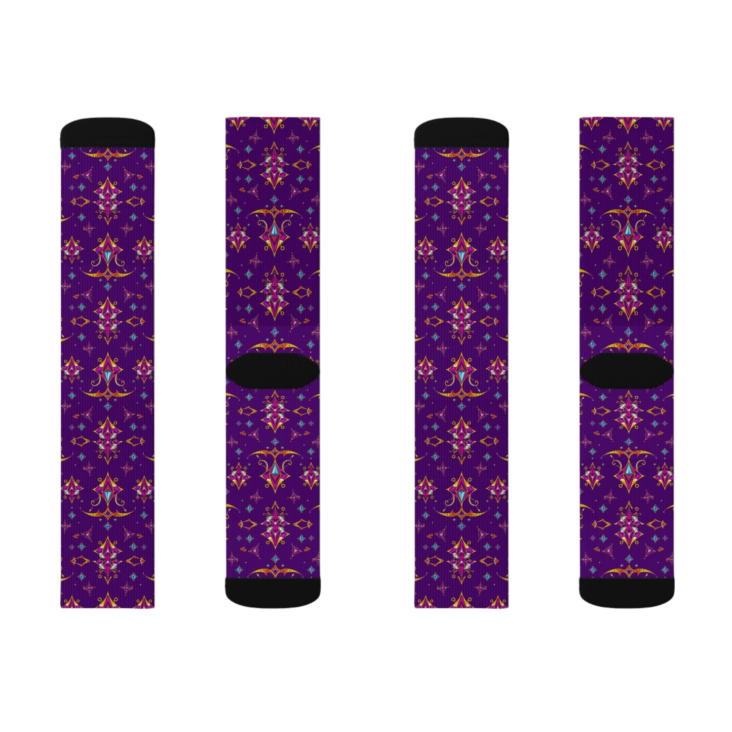 Sublimation Socks, Sagittarius, Zodiac v4, Jewel Pattern
