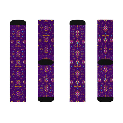 Sublimation Socks, Sagittarius, Zodiac v4, Jewel Pattern