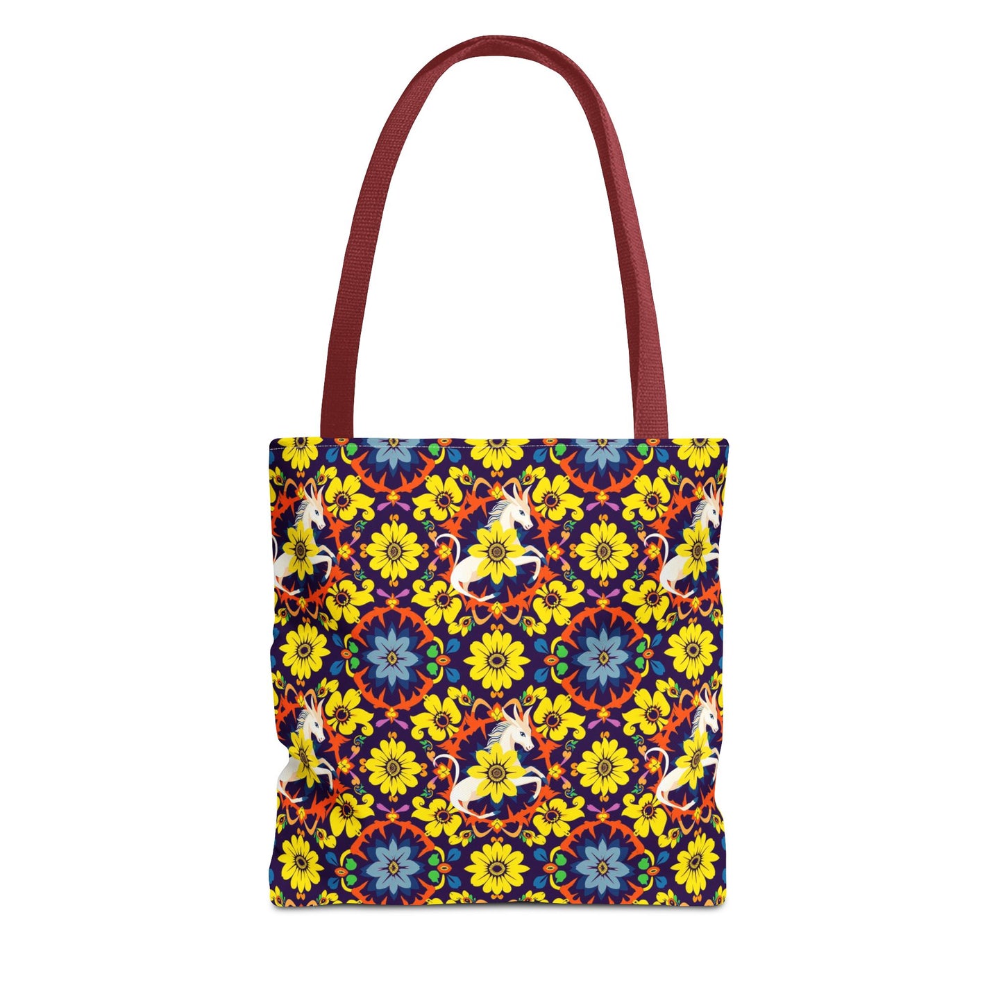 Tote Bag, (AOP), Aquarius, Zodiac v5, Flower Pattern