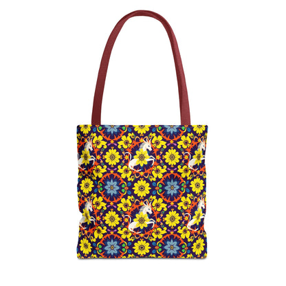 Tote Bag (AOP), Aquarius, Zodiac v1, Flower Pattern