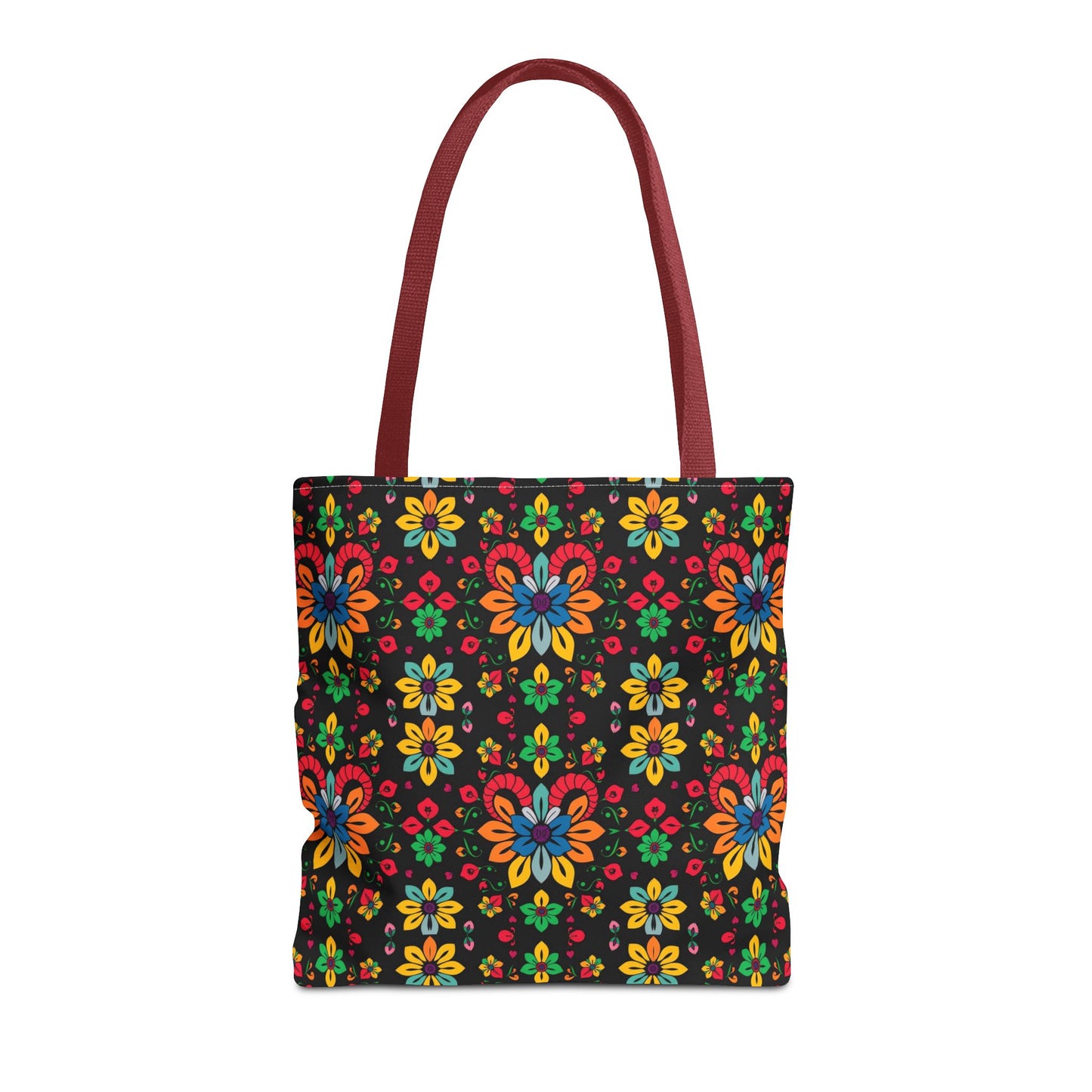 Tote Bag, (AOP), Aries, Zodiac v3, Flower Pattern