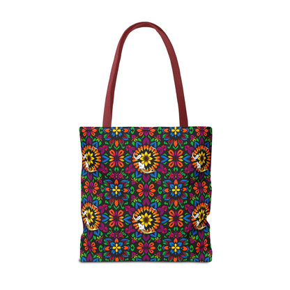 Tote Bag, (AOP), Capricorn, Zodiac v3, Flower Pattern