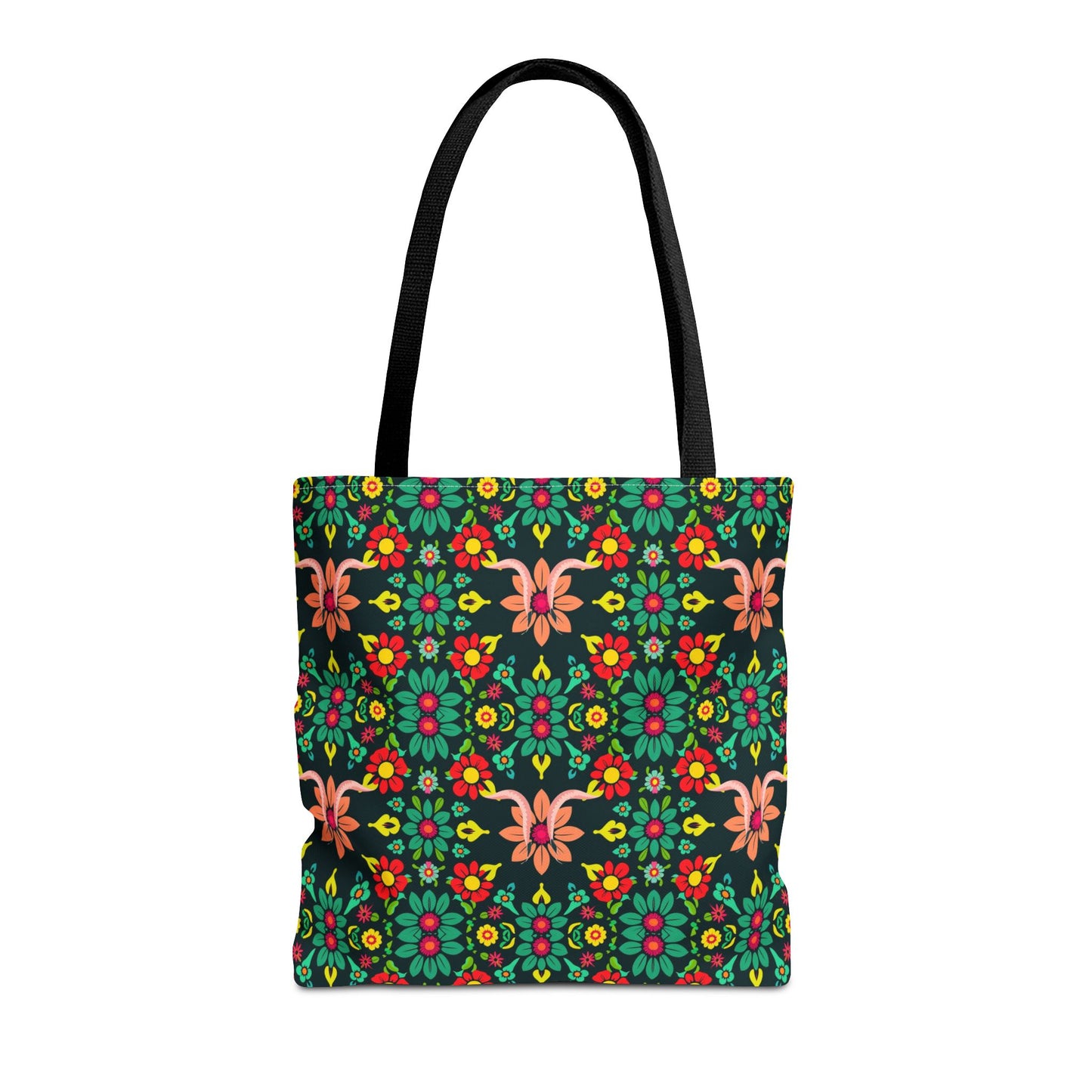 Tote Bag, (AOP), Aquarius, Zodiac v1, Flower Pattern