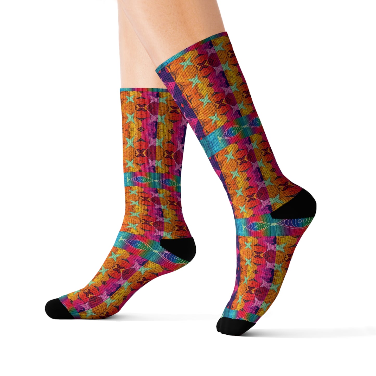Sublimation Socks, Pisces, Zodiac, Shapes Pattern