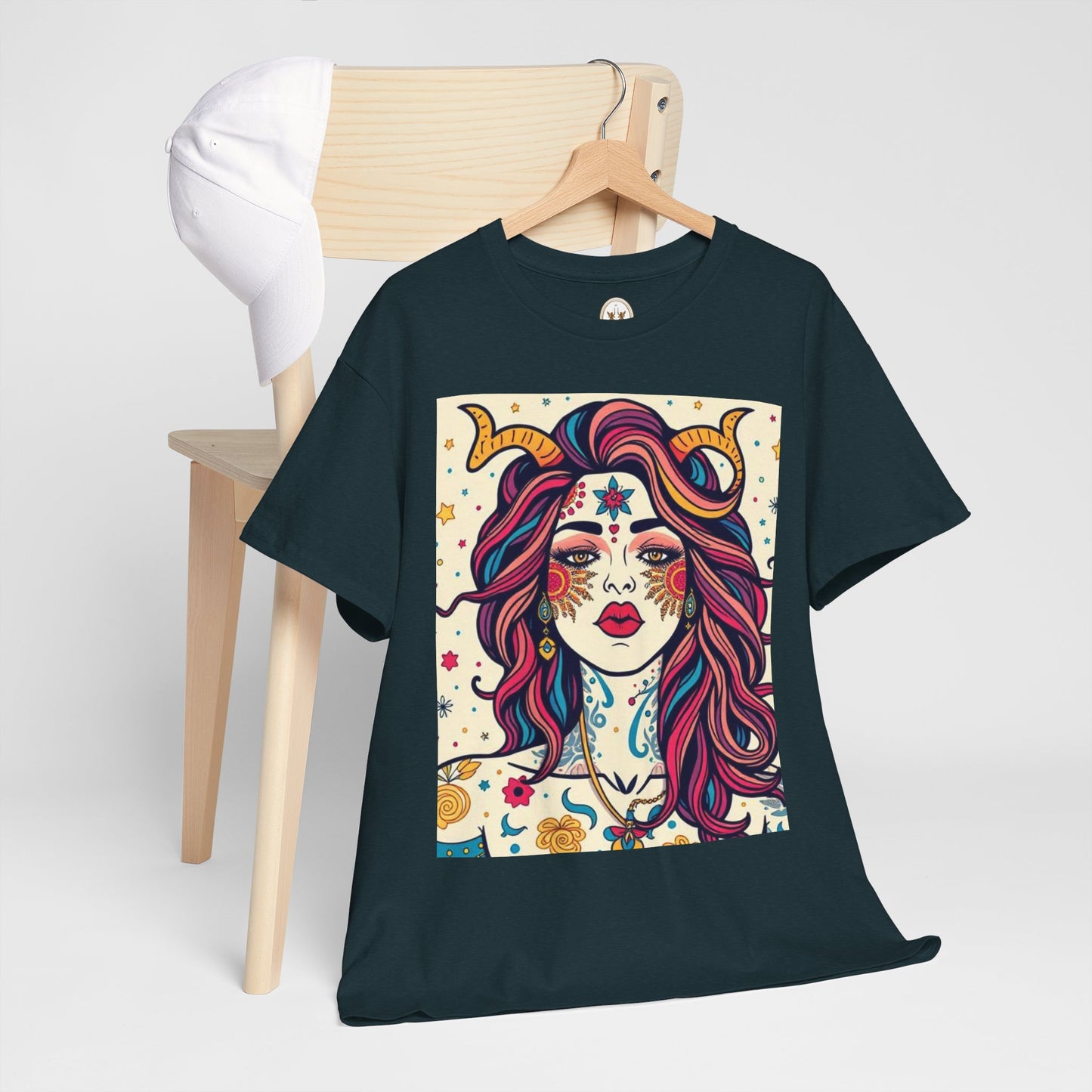 Unisex Heavy Cotton T-Shirt, Virgo, Zodiac v3, Sexy Art
