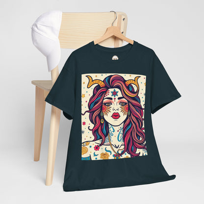 Unisex Heavy Cotton T-Shirt, Virgo, Zodiac v3, Sexy Art