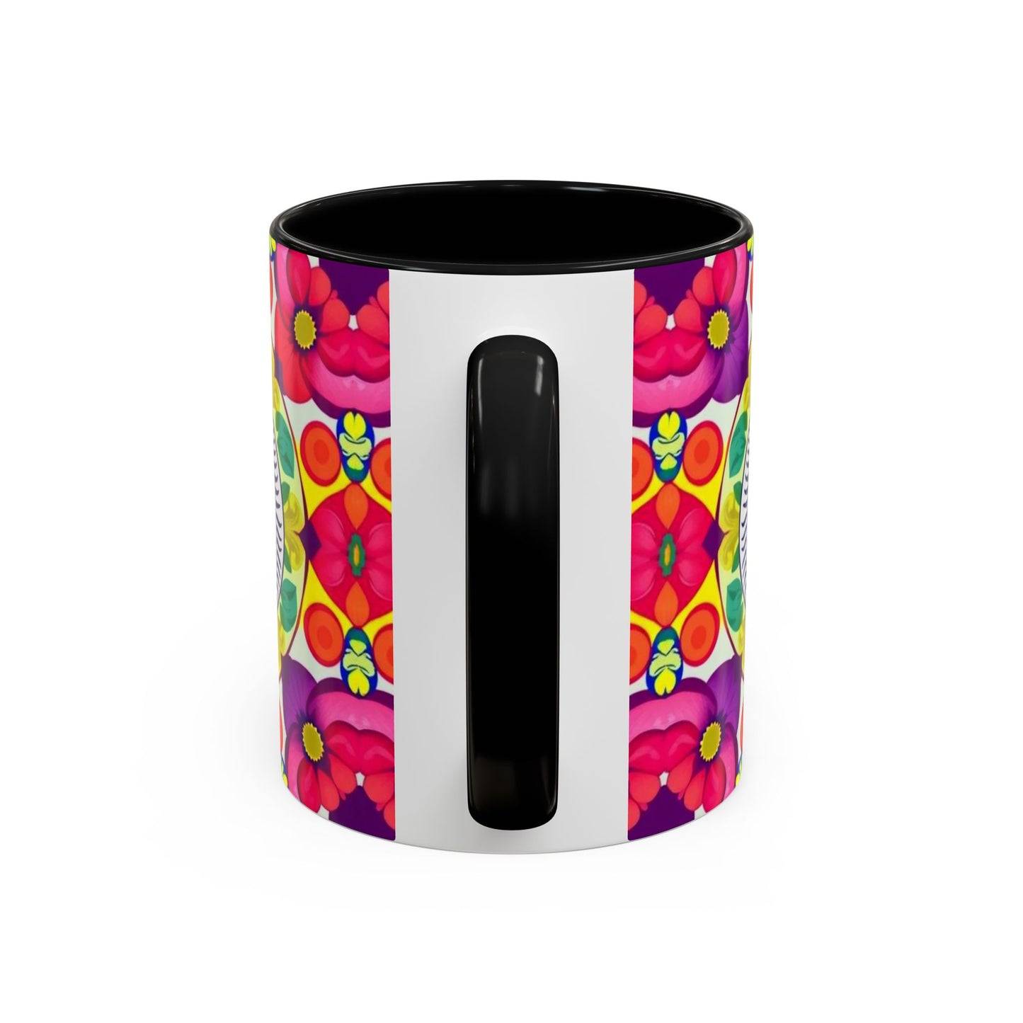 Accent Coffee Mug, Pisces, Zodiac v4, Flower Pattern, (11, 15oz)
