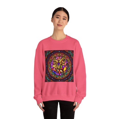 Unisex Heavy Blend™ Crewneck Sweatshirt, Glass 1, Taurus Zodiac Design