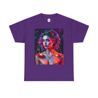 Unisex Heavy Cotton T-Shirt, Libra, Zodiac v3, Sexy Art