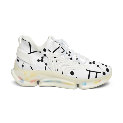 Women's Mesh Sneakers, Constellation & Symbol, Gemini Zodiac Sign, AOP