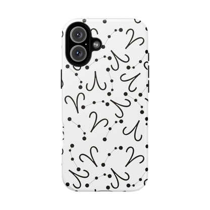 Tough Cases with the Aries Zodiac sign for iPhone, Samsung Galaxy, and Google Pixel devices