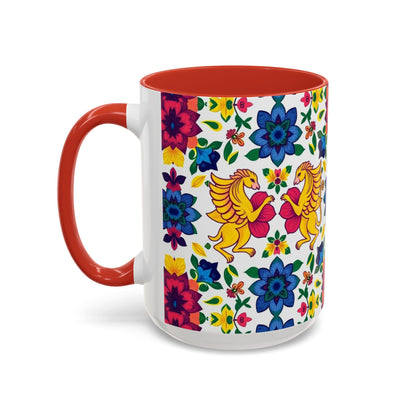Accent Coffee Mug, Gemini, Zodiac, Flower Pattern, (11, 15oz)