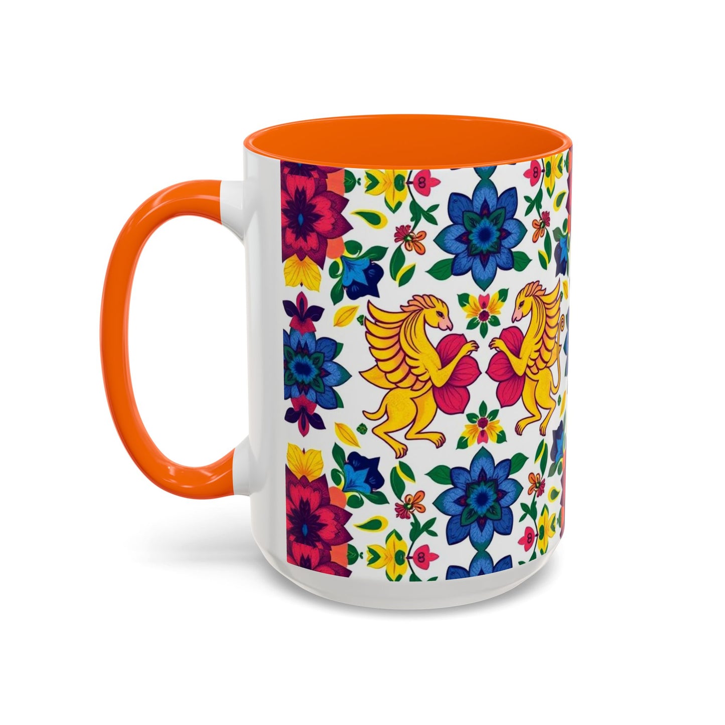 Accent Coffee Mug, Gemini, Zodiac, Flower Pattern, (11, 15oz)