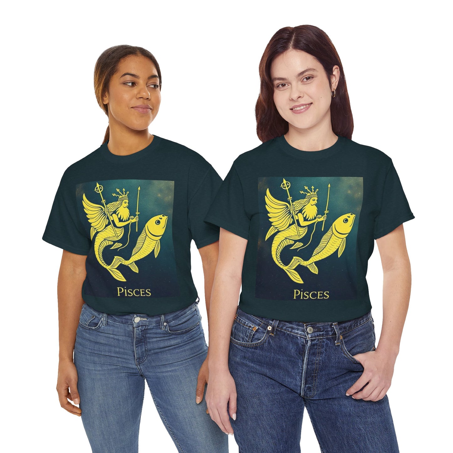 Unisex Heavy Cotton T-Shirt, Pisces Queen, Zodiac Design
