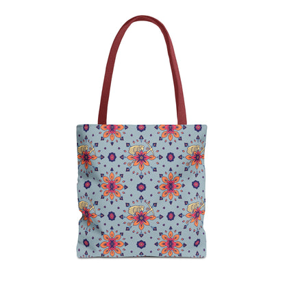 Tote Bag, (AOP), Sagittarius, Zodiac v1, Flower Pattern