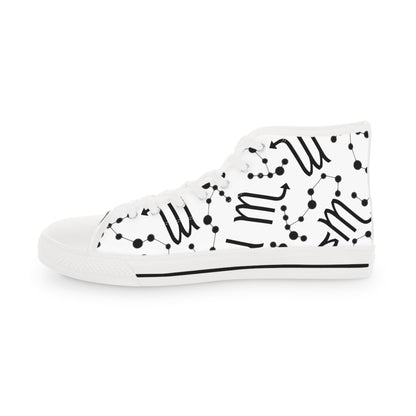 Men's High Top Sneakers, Breathable polyester canvas, Scorpio Zodiac Design