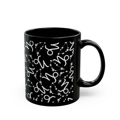 Zodiac 11oz Black Mug Capricorn Zodiac Sign