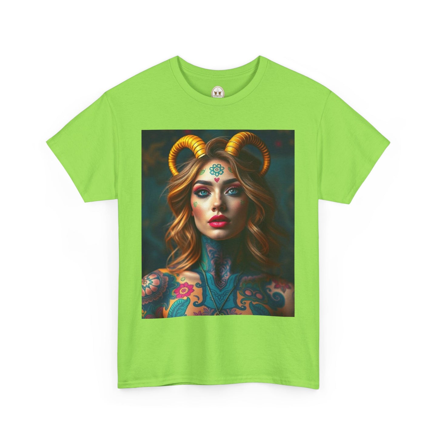 Unisex Heavy Cotton T-Shirt, Capricorn, Zodiac v1, Sexy Art