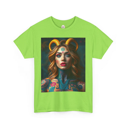 Unisex Heavy Cotton T-Shirt, Capricorn, Zodiac v1, Sexy Art