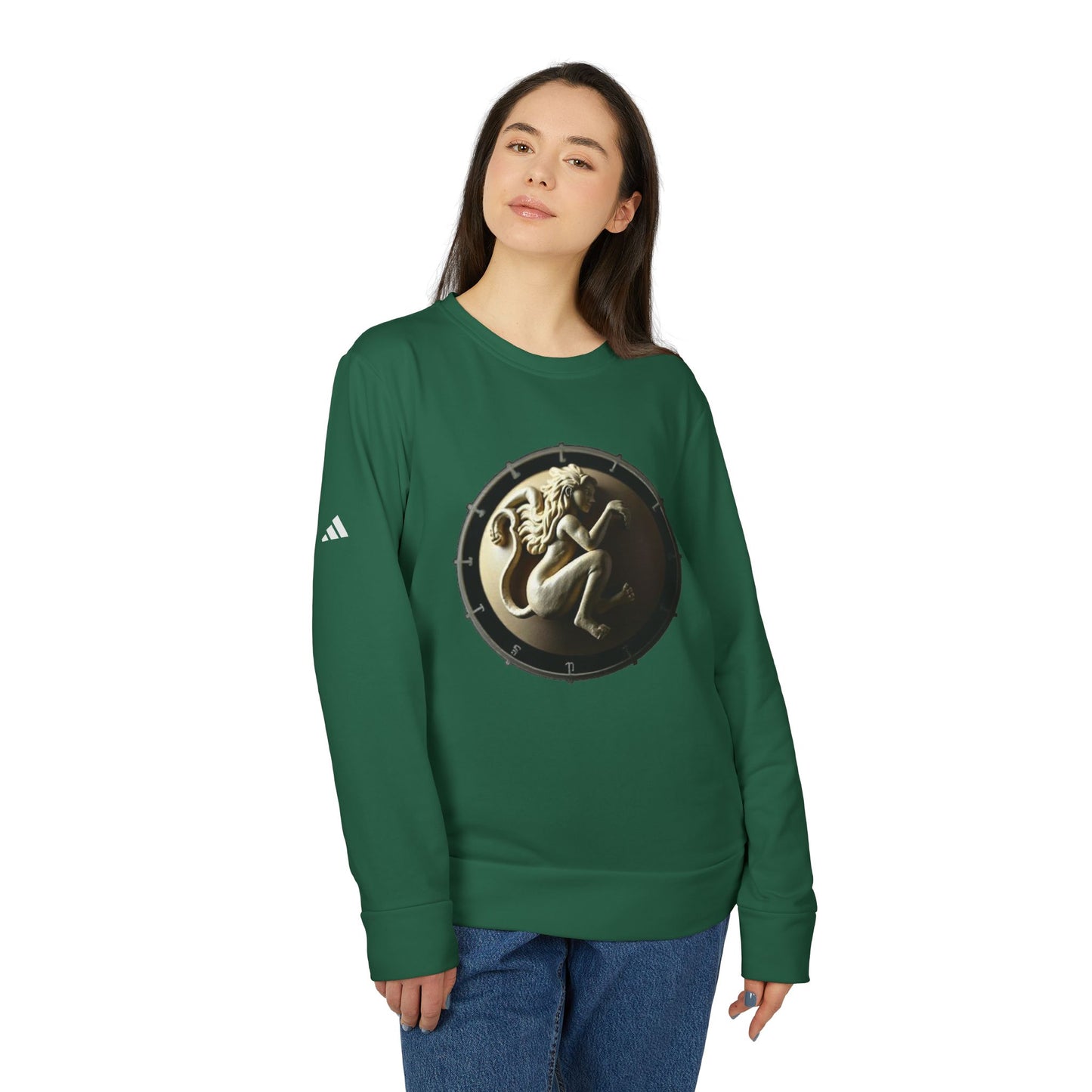 Adidas, Unisex Fleece Crewneck Sweatshirt, Virgo, Space Symbol, Zodiac
