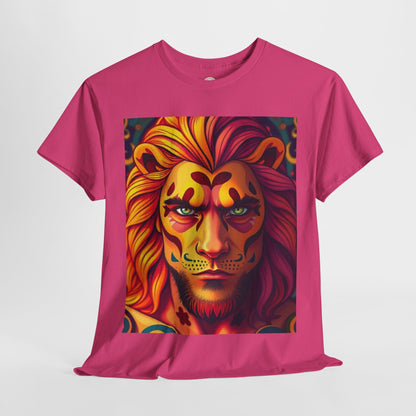 Unisex Heavy Cotton T-Shirt, Leo, Zodiac v2, Sexy Art