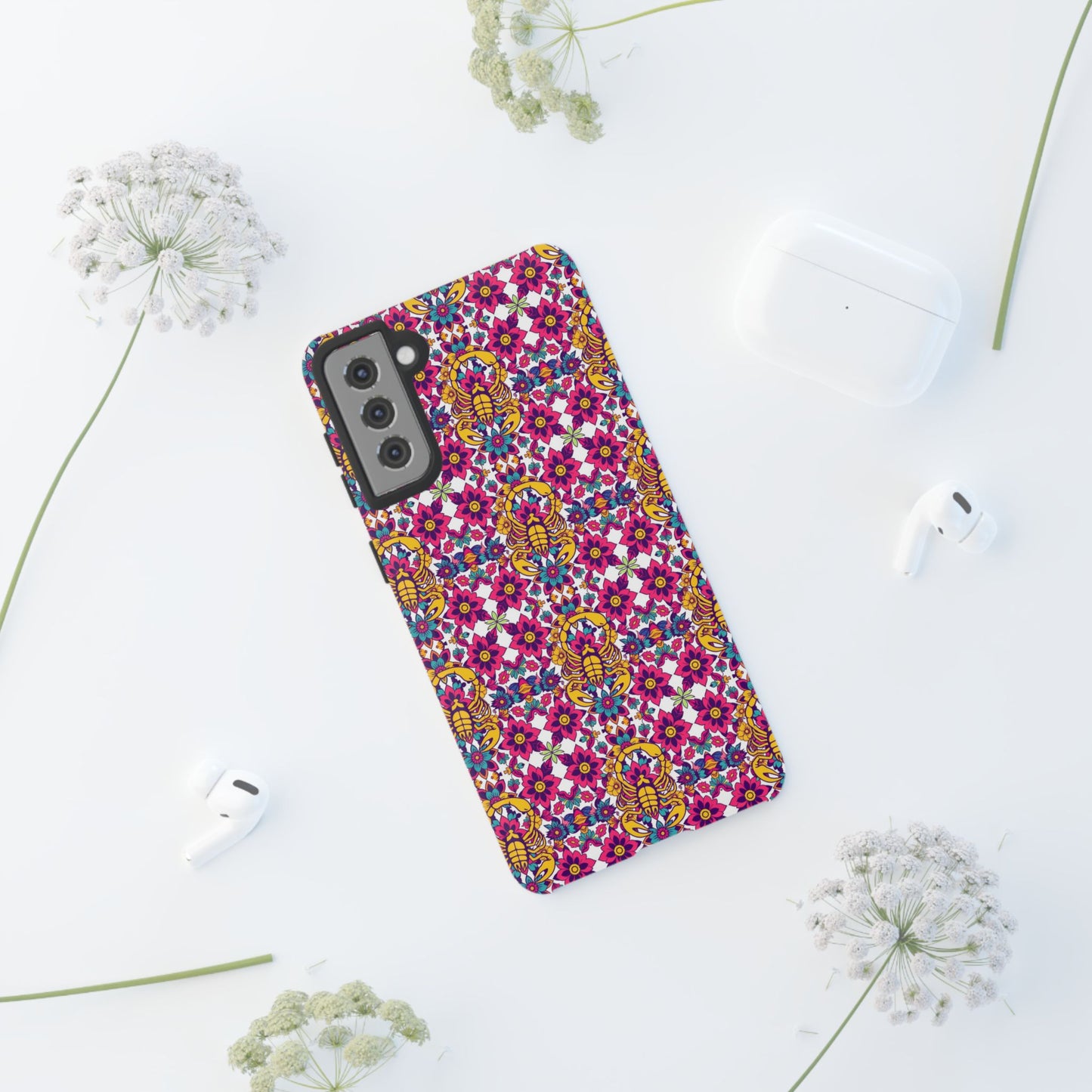 Tough Cases, Scorpio, Zodiac v2, Flower Pattern