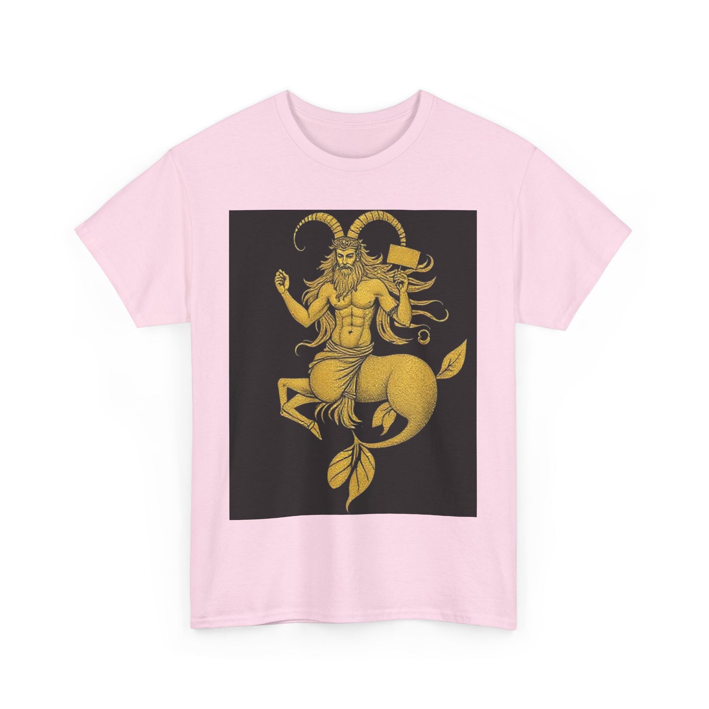 Unisex Heavy Cotton T-Shirt, Capricorn God, Zodiac Design