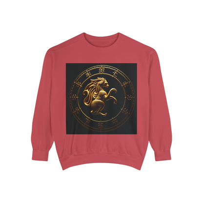 Garment-Dyed Sweatshirt, Unisex, Space Animal Design v1, Virgo