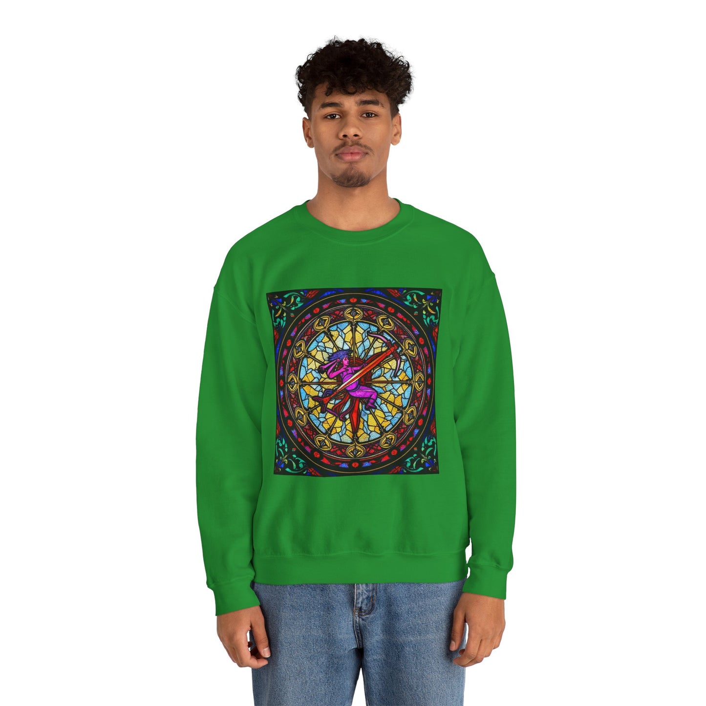 Unisex Heavy Blend™ Crewneck Sweatshirt, Glass 1, Sagittarius Zodiac Design