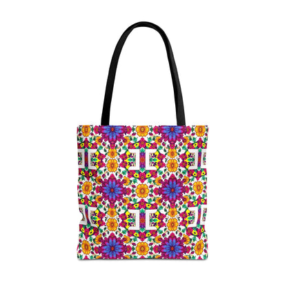 Tote Bag, (AOP), Gemini, Zodiac v3, Flower Pattern