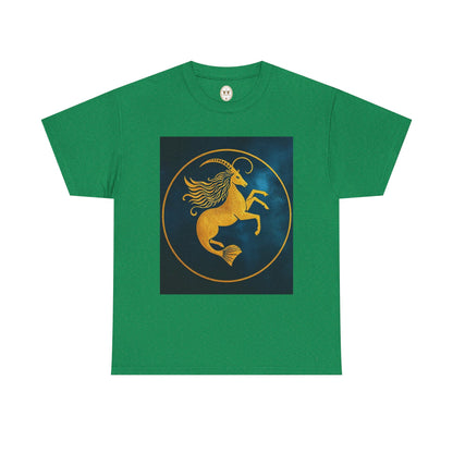 Unisex Heavy Cotton T-Shirt, Capricorn Animal v4, Symbol, Zodiac Design