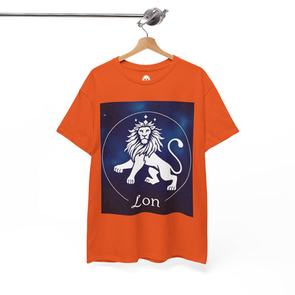 Unisex Heavy Cotton T-Shirt, Space Lion v1, Leo Zodiac Design