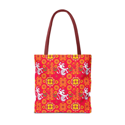 Tote Bag (AOP), Leo, Zodiac, Flower Pattern