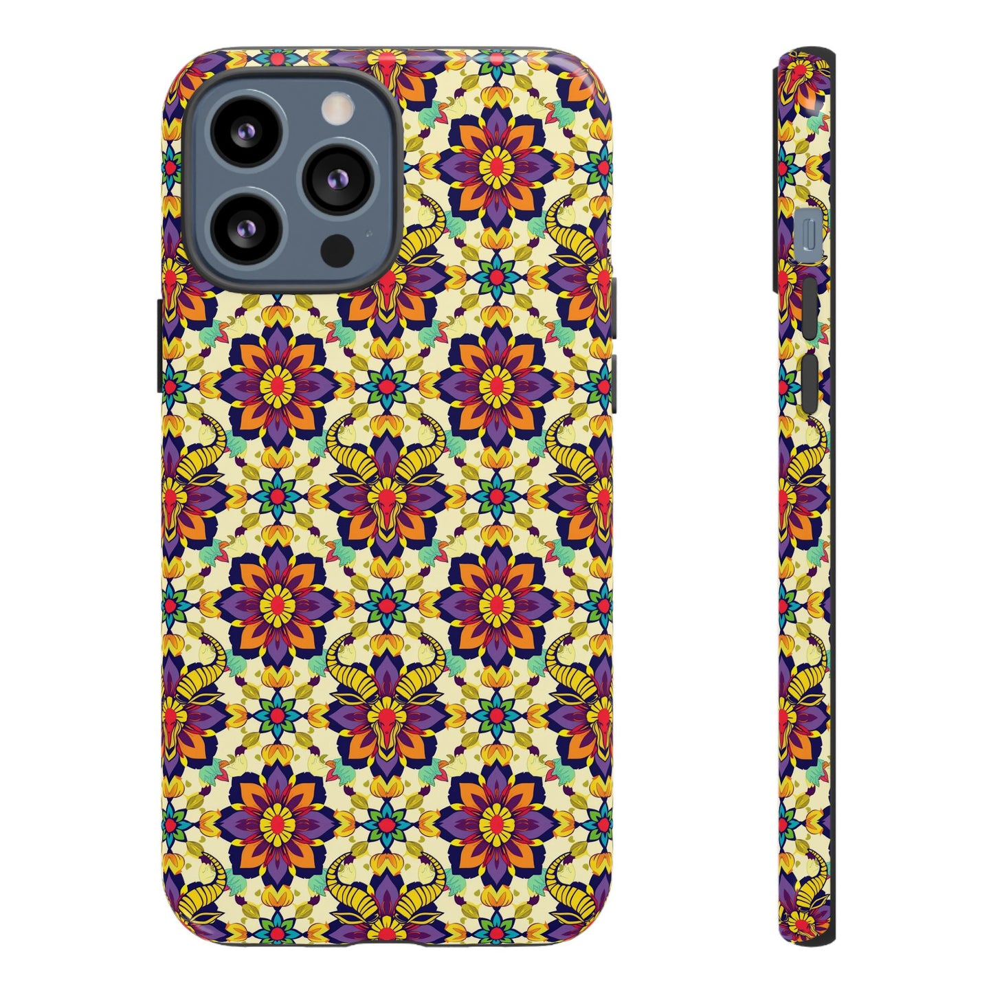 Tough Cases, Taurus, Zodiac v1, Flower Pattern