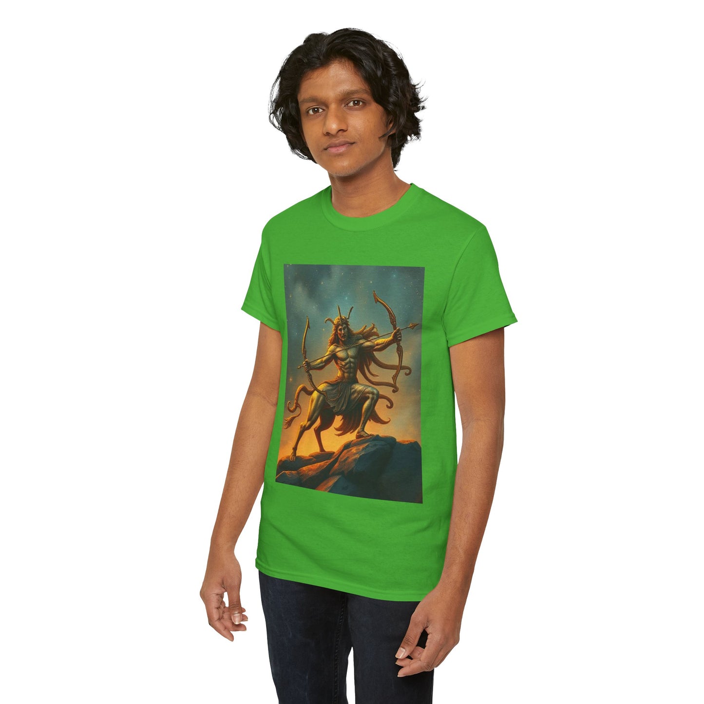 Unisex Heavy Cotton T-Shirt, Arrow Centaur, Sagittarius Zodiac Design