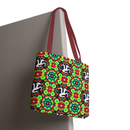 Tote Bag, (AOP), Aquarius, Zodiac v4, Flower Pattern