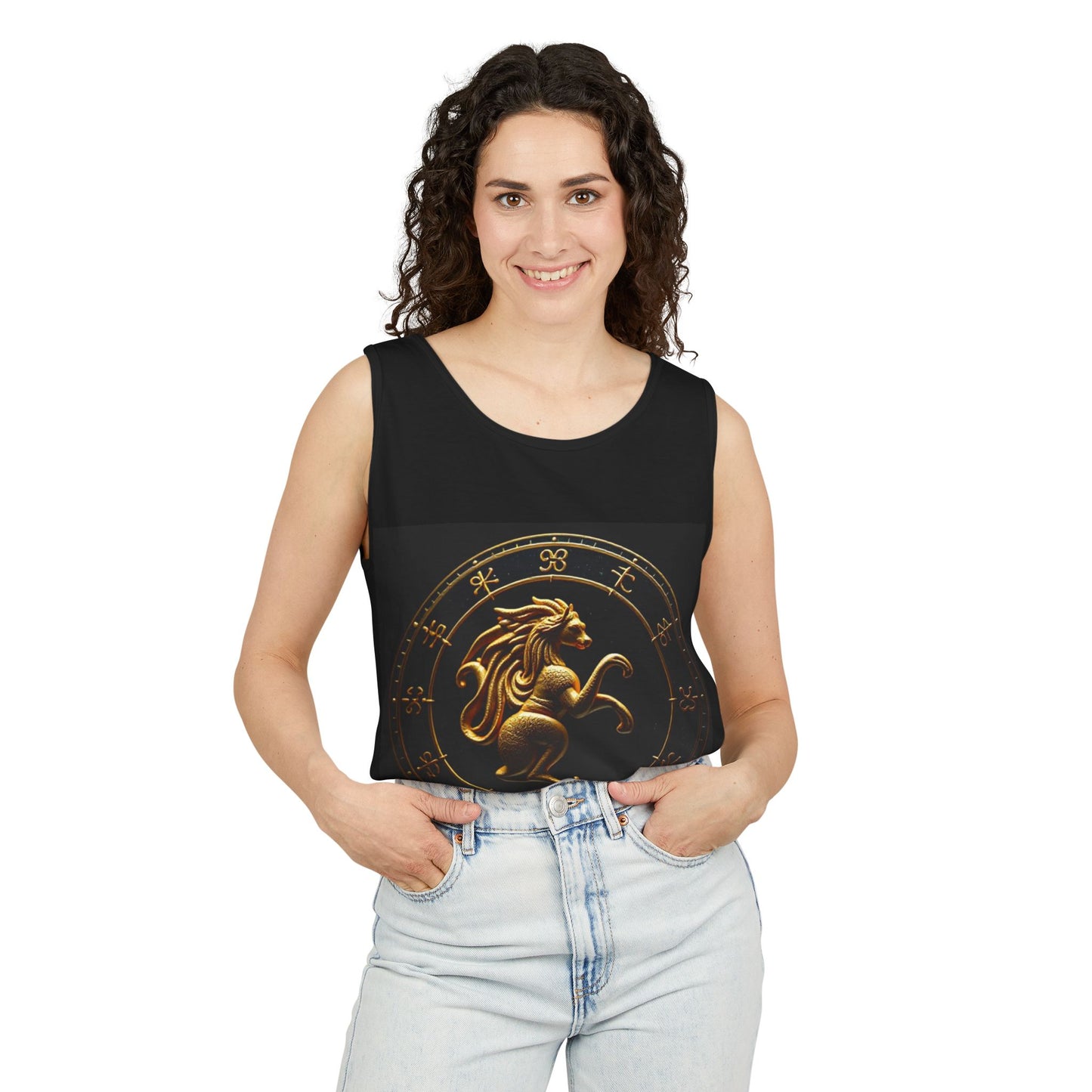 Unisex Garment-Dyed, Tank Top, Virgo Design, Planet Animal, 100% US cotton