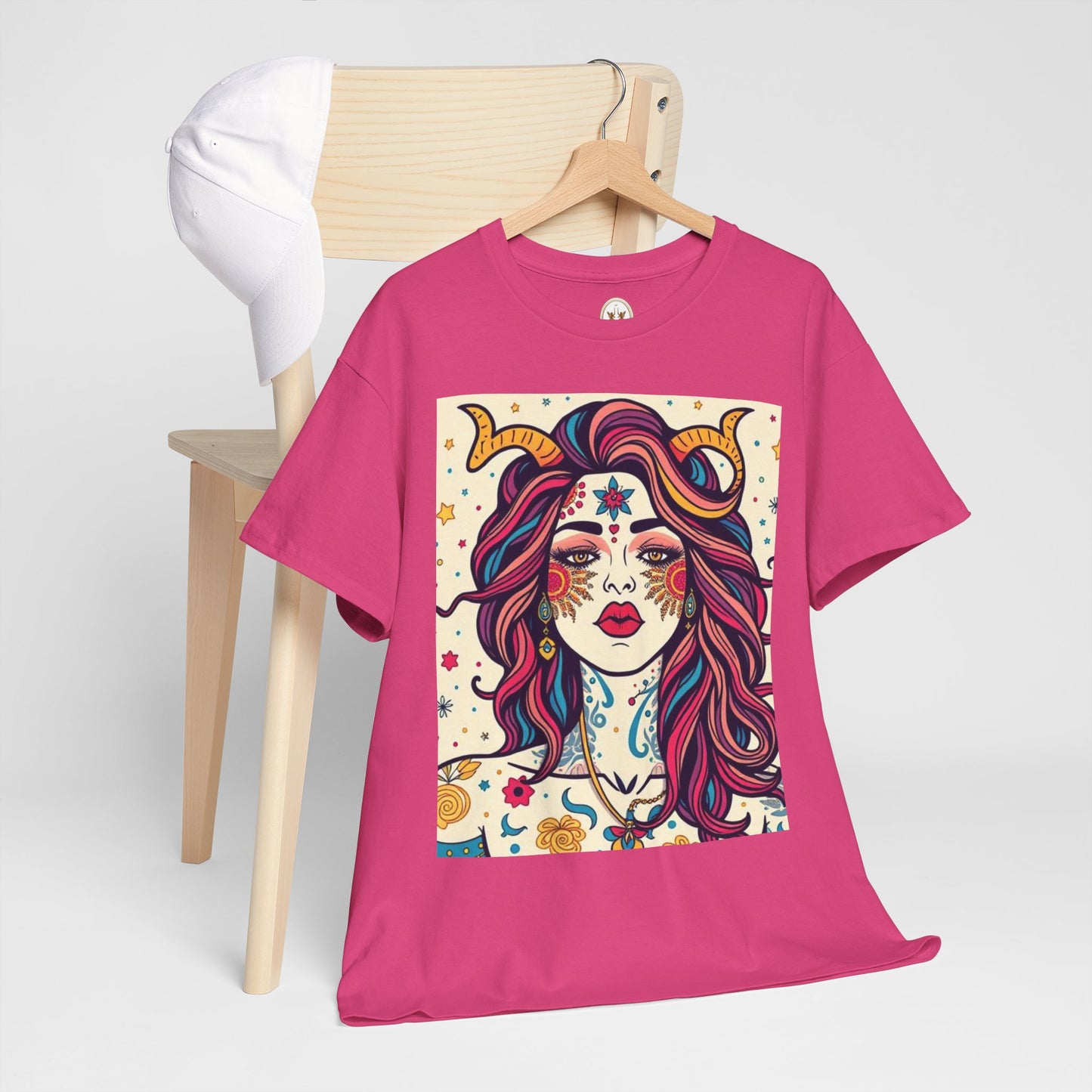 Unisex Heavy Cotton T-Shirt, Virgo, Zodiac v3, Sexy Art