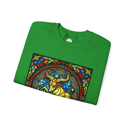 Unisex Heavy Blend™ Crewneck Sweatshirt, Glass, Taurus Zodiac Design