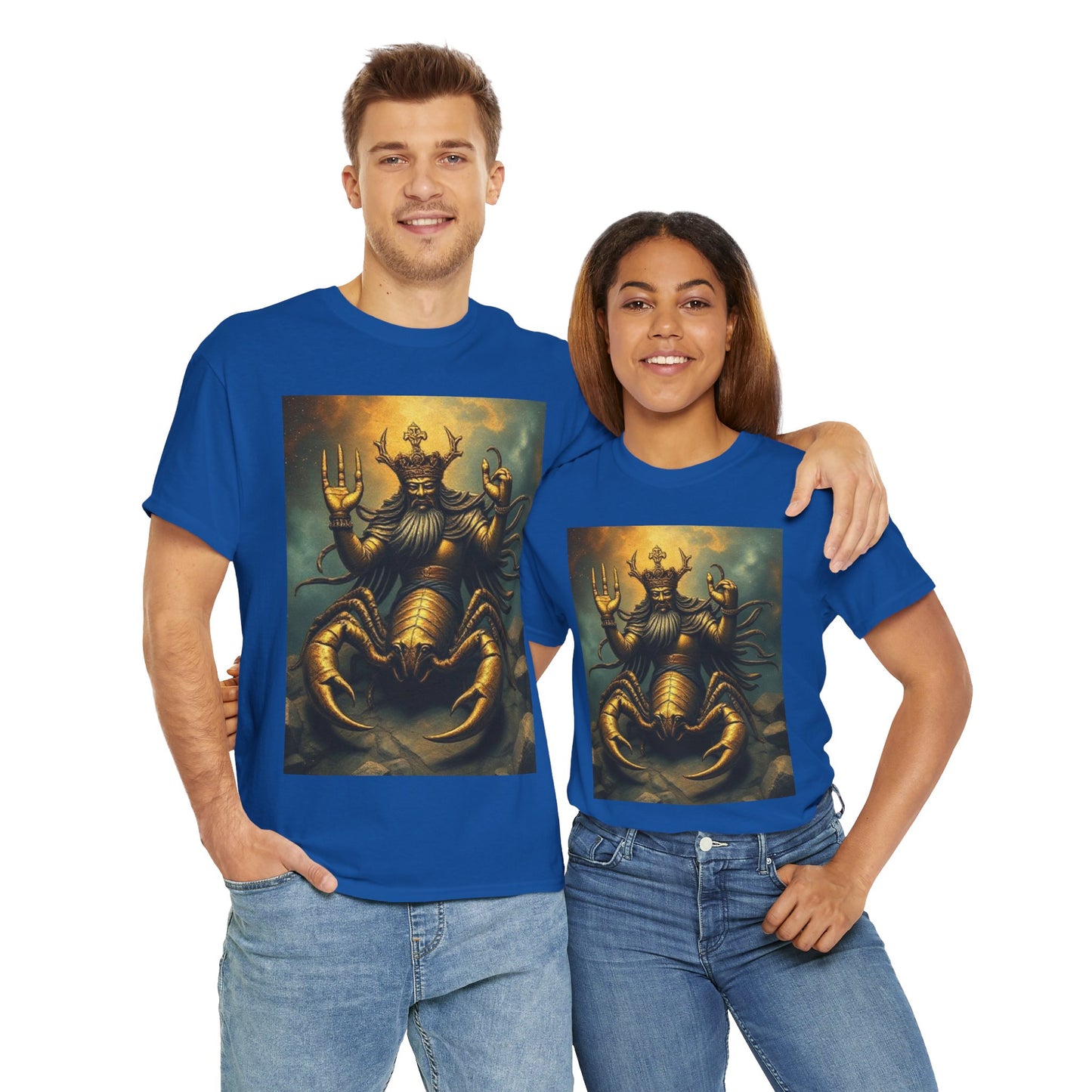 Unisex Heavy Cotton T-Shirt, Desert Scorpio King v1, Zodiac Design