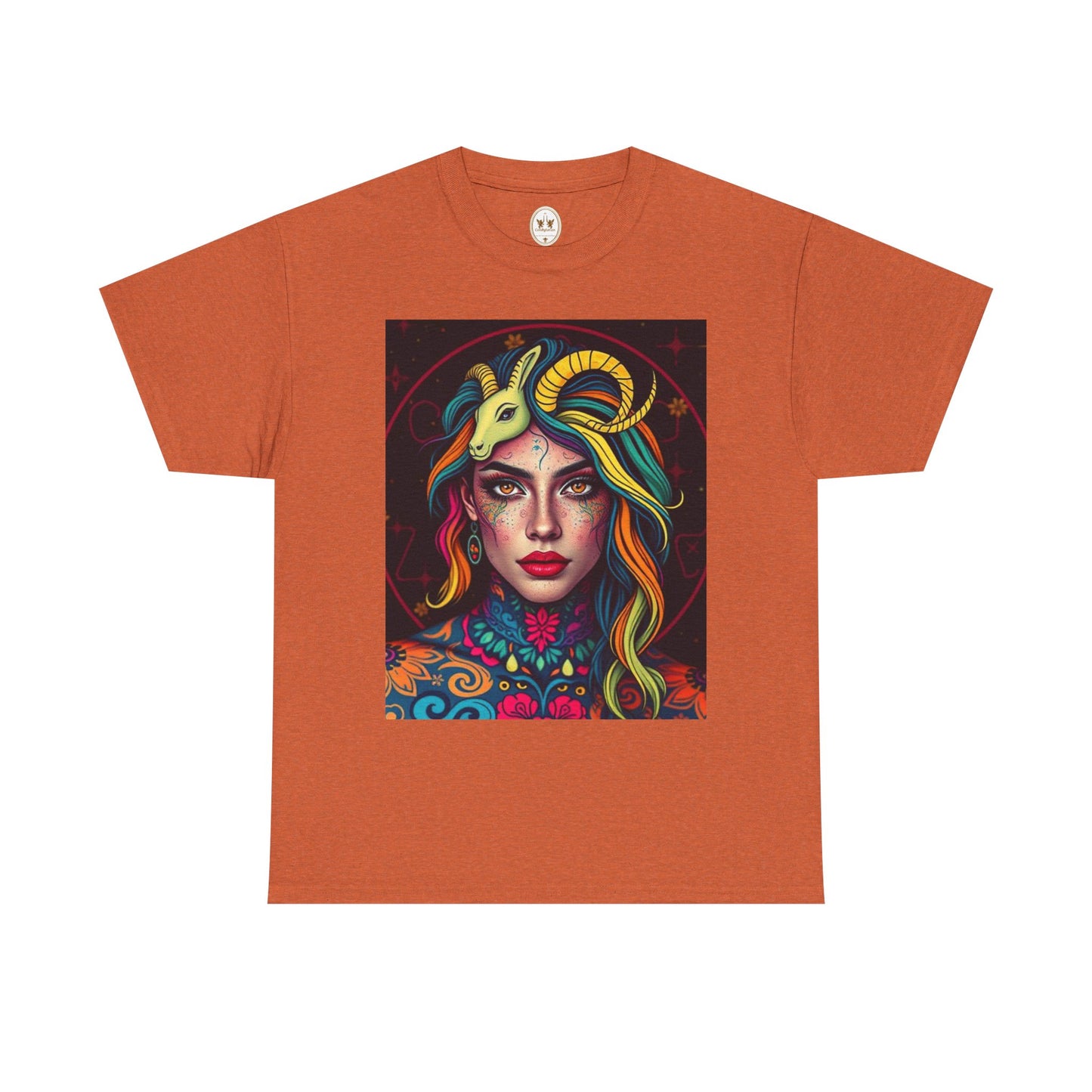 Unisex Heavy Cotton T-Shirt, Capricorn, Zodiac v2, Sexy Art
